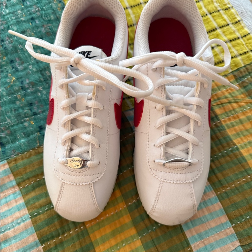 Nike Women's White and Red Cortez